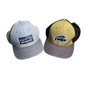 Patagonia Trucker Hat Bundle Fitz Roy Blue & Bison Green